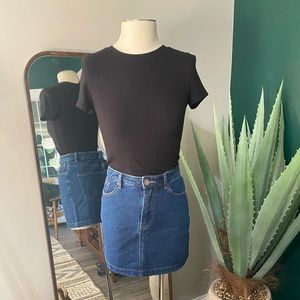 Medium denim mini skirt